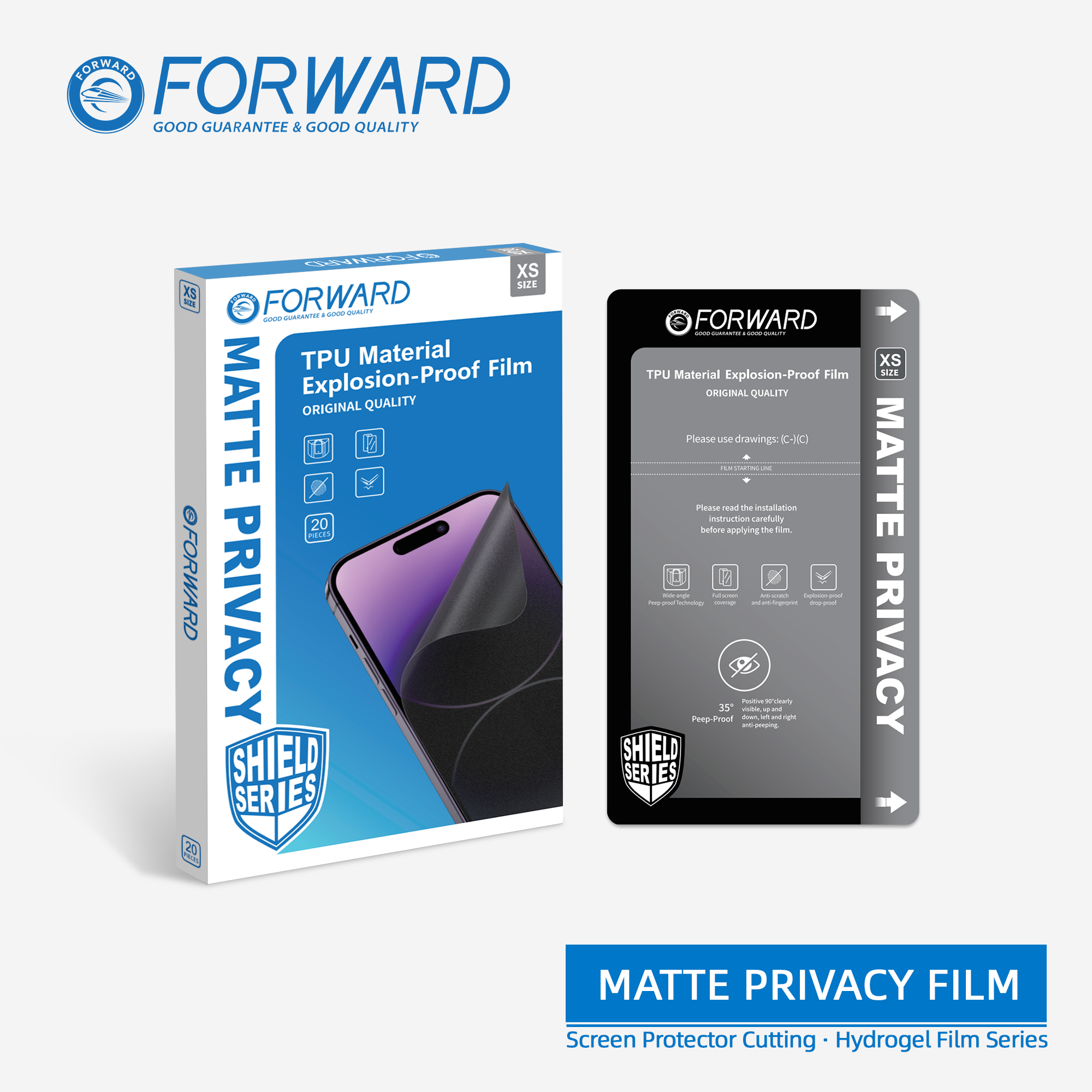 Matte Privacy Film   (Wide-Angle) | Customizable Screen Protector Film | XS